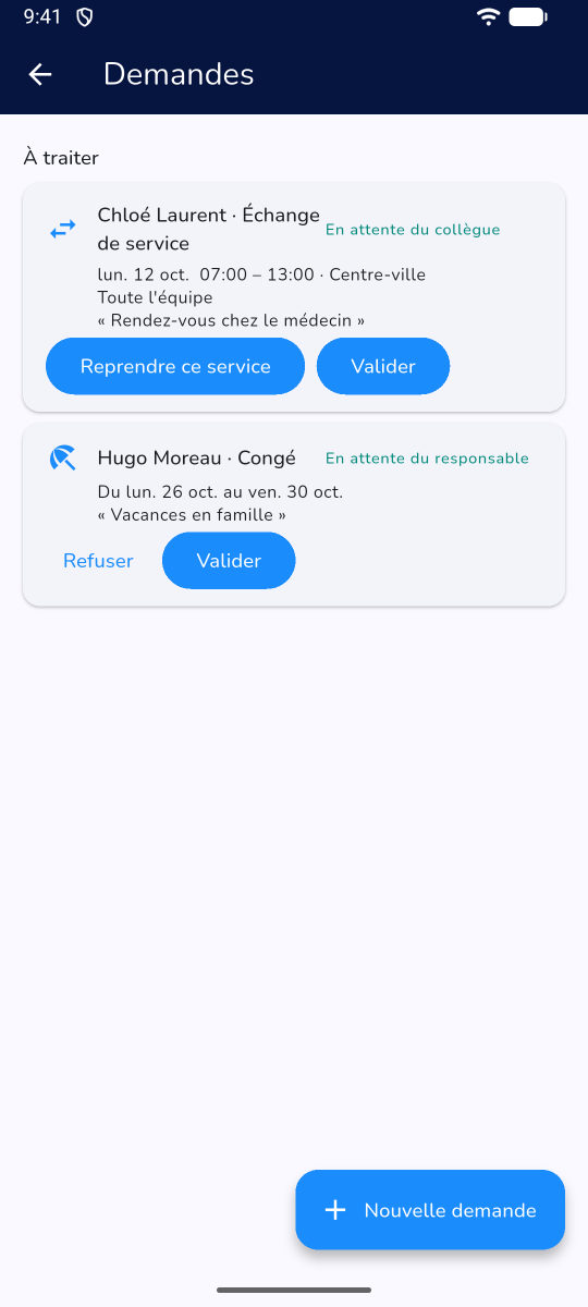 Les demandes